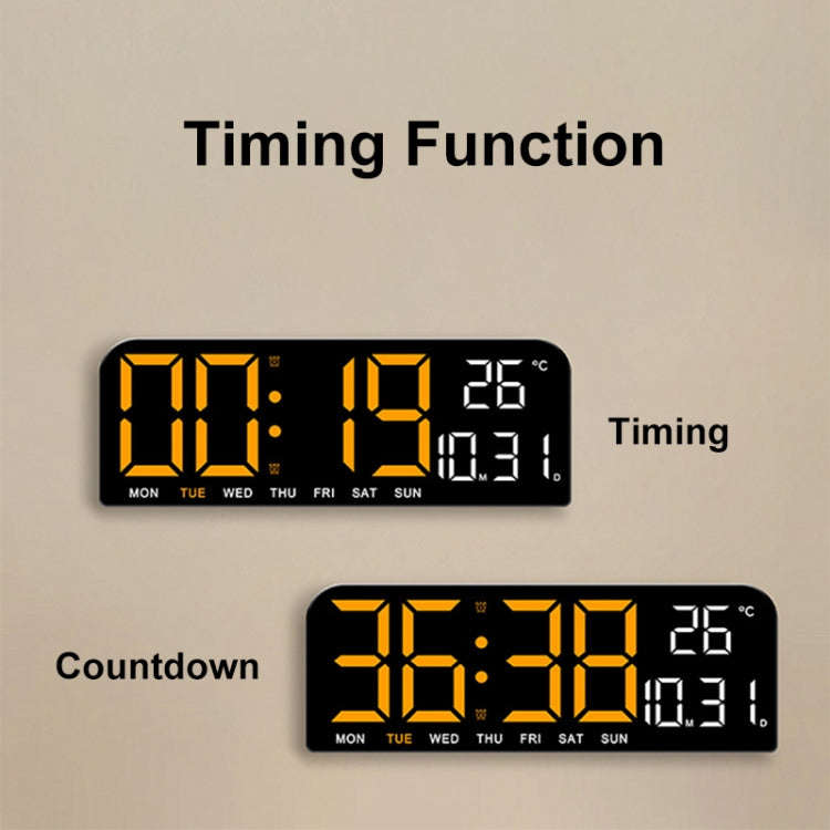 LED Screen Digital Display Desktop Alarm Clock Multifunctional Decoration Wall Clock(Green)