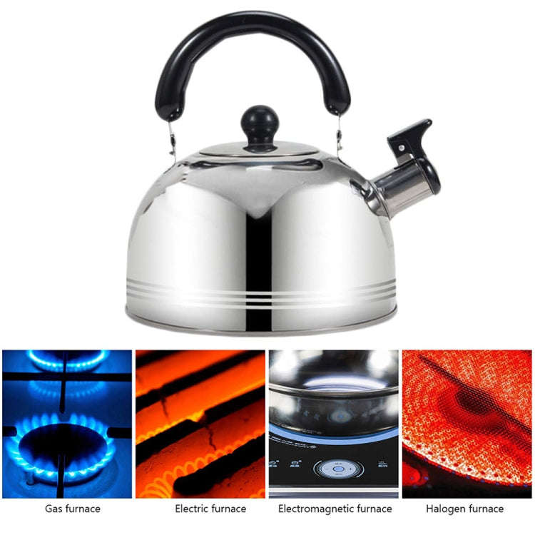 Thickened Stainless Steel Hemispherical Whistle Induction Cooker Gas Stove Kettle, Capacity: 2L Gold