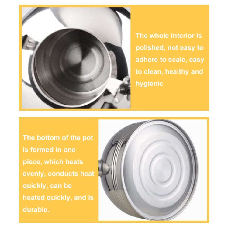 Thickened Stainless Steel Hemispherical Whistle Induction Cooker Gas Stove Kettle, Capacity: 3L Red