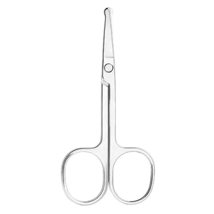 Men Nose Hair Scissor Round Tip Nose Hair Trimmer Manual Trimming Scissor, Color: Bright Silver