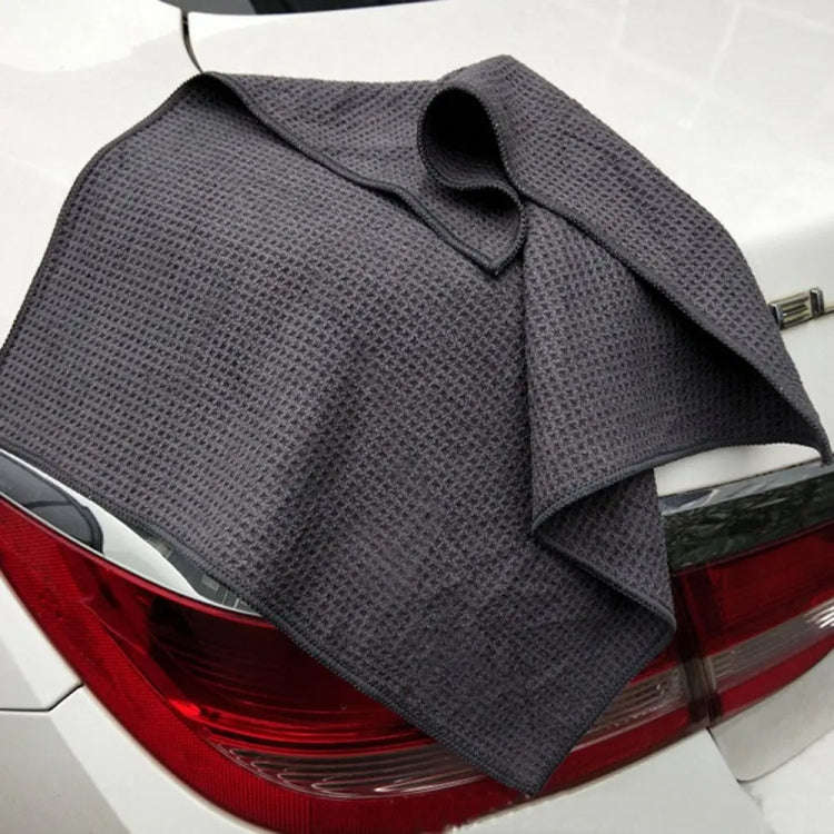 40x40cm Thickened Absorbent Honeycomb Mesh Car Wash Cleaning Towel(Dark Gray)