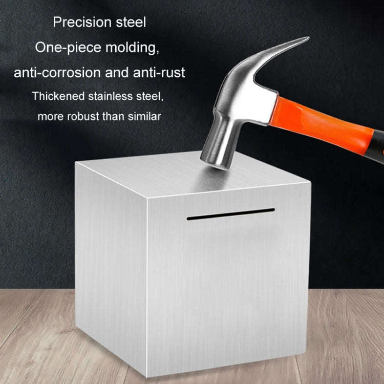 12x12x12cm Stainless Steel Money Box Only In, No Export Adult Children Savings Box