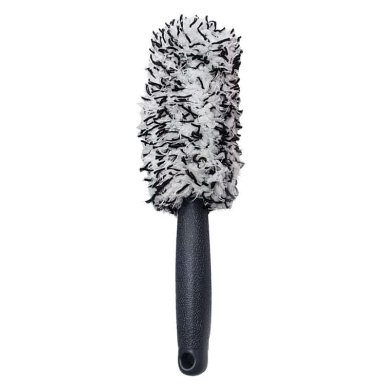 30cm Microfiber Long-handled Plush Tire Cleaning Brush(Black White)