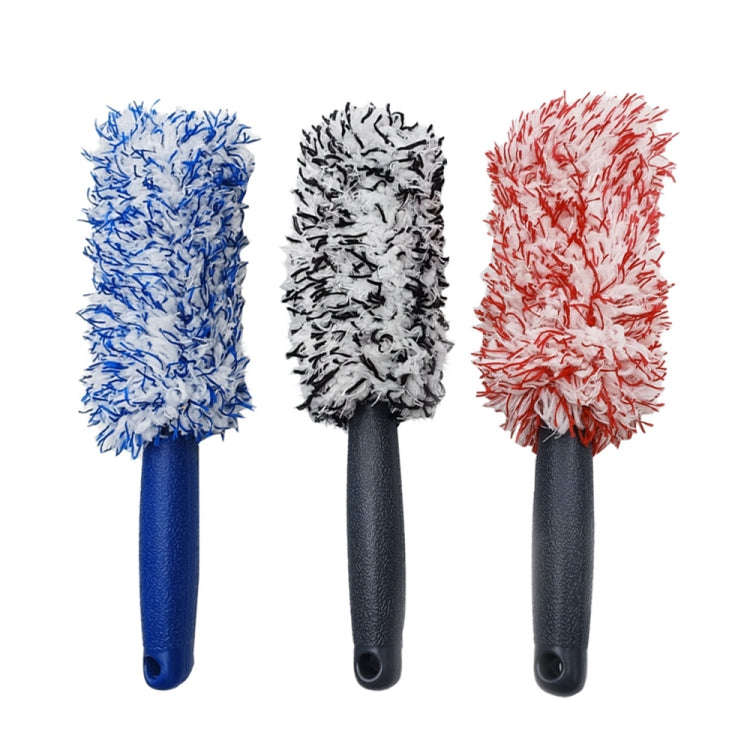 30cm Microfiber Long-handled Plush Tire Cleaning Brush(Blue White)