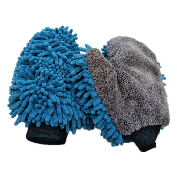 Chenille Double-Sided Microfiber Car Cleaning Thumb Gloves(27x21cm)