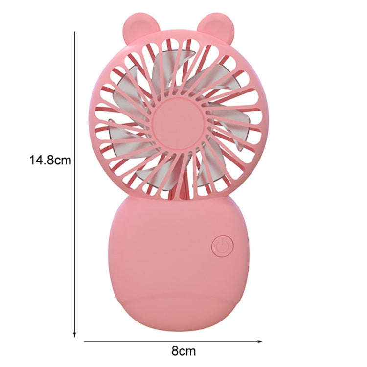 Summer Cartoon Pocket Handheld Stand Fan Rechargeable Silent Mini Fan(Green)
