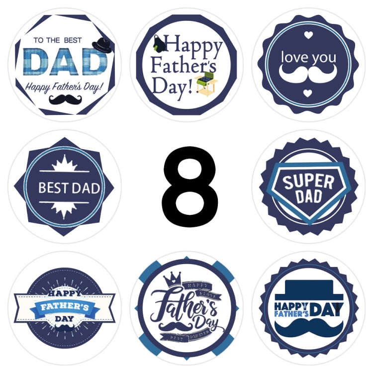 1.5 Inch  500pcs /Roll Happy Fathers Day Stickers For Box And Gifts Wrapping Decoration(Style One)