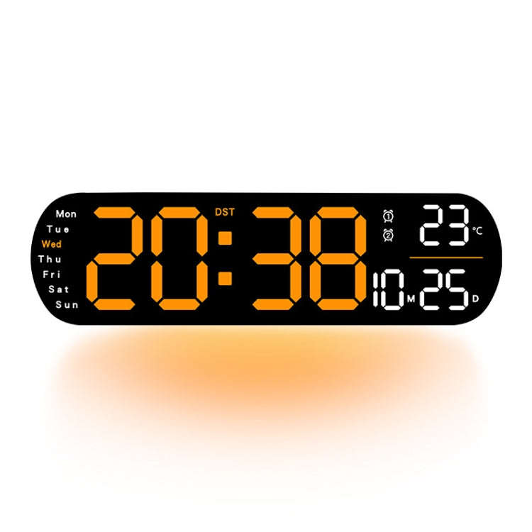 Remote Control Digital Display Atmosphere Light Wall Clock Living Room Decoration Clock, Color: O...