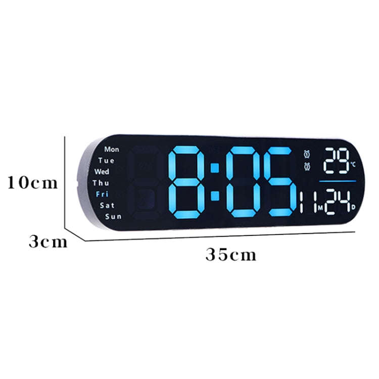 Remote Control Digital Display Atmosphere Light Wall Clock Living Room Decoration Clock, Color: O...