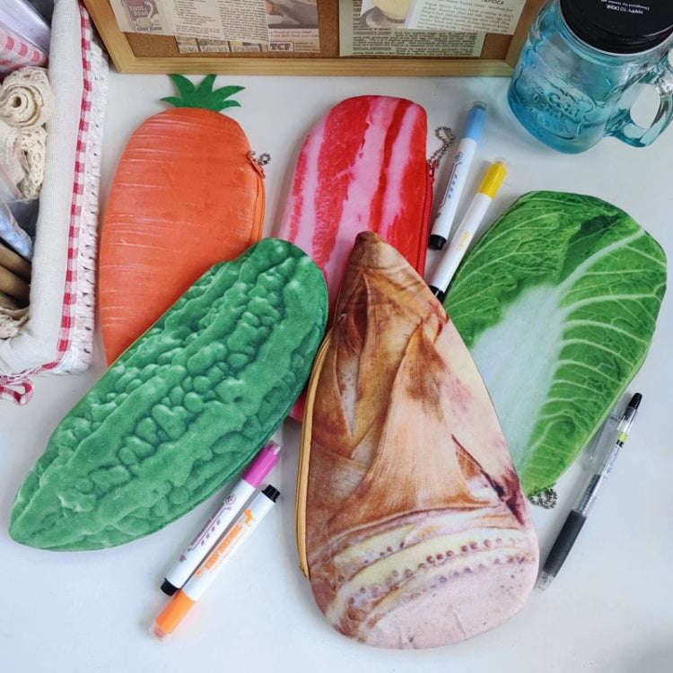 3D Simulation Ingredients Vegetable Plush Pencil Pouch Large Pen Case Student Stationery, Style: ...