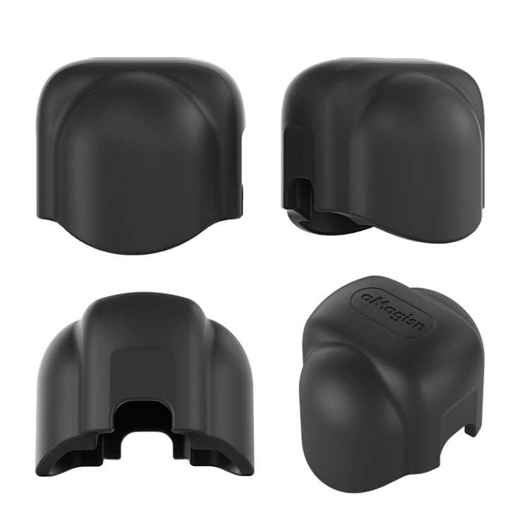 For Insta360 X4 AMagisn Silicone Protective Cover Body Case + Lens Cover Black