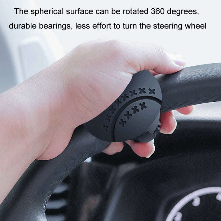 Steering Wheel One-Hand Turning Bearing Type Power-Saving Ball(Black)