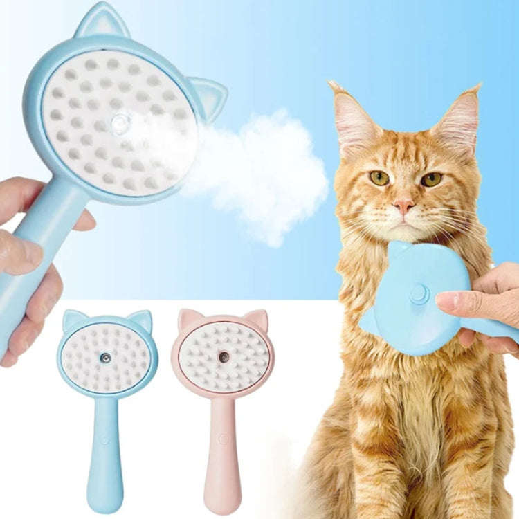 Pet Spray Massage Comb Cats Anti Flying Hair Bathing Brush(Pink)