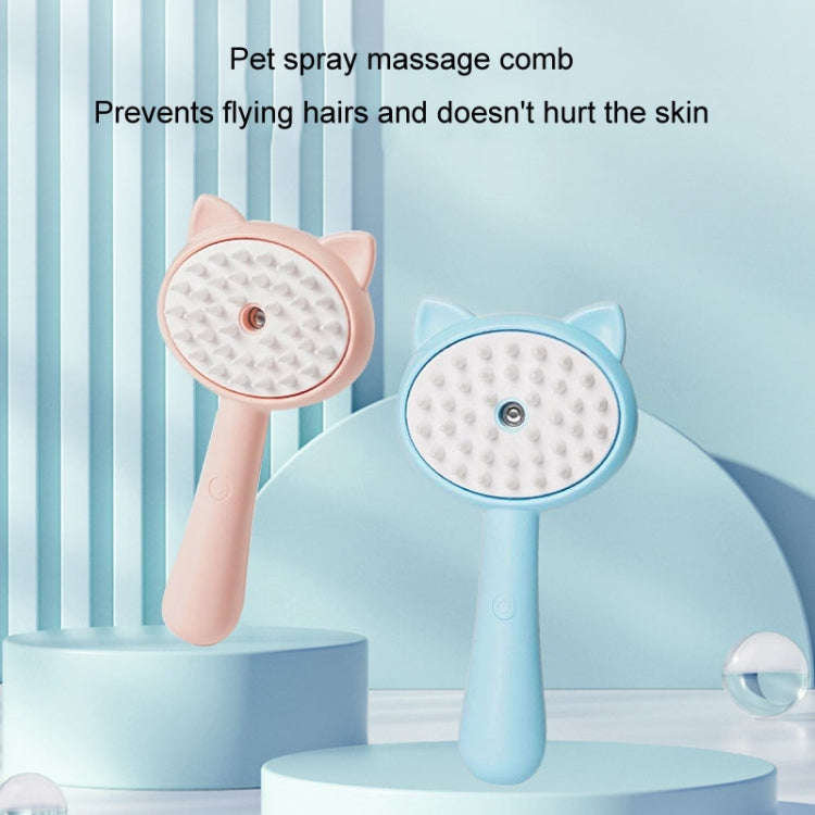 Pet Spray Massage Comb Cats Anti Flying Hair Bathing Brush(Pink)