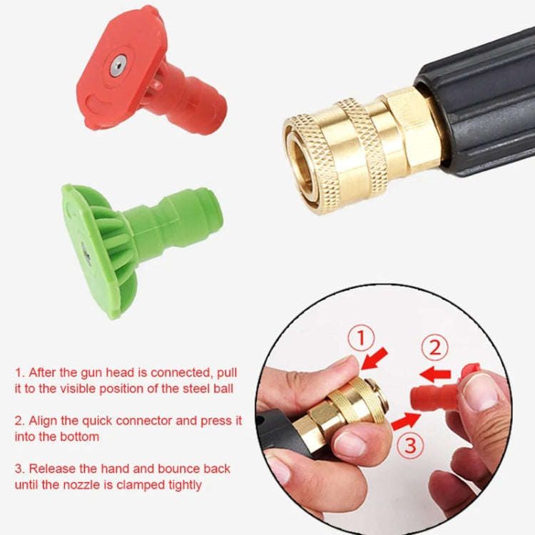 High-pressure Car Washer Nozzle Fan-shaped 1/4 Quick Plug Connector Water Rifle Parts, Specificat...