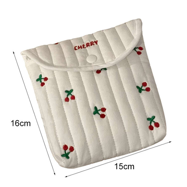 Embroidered Cartoon Cute Sanitary Napkin Mini Storage Bag, Color: Rabbit Tulip