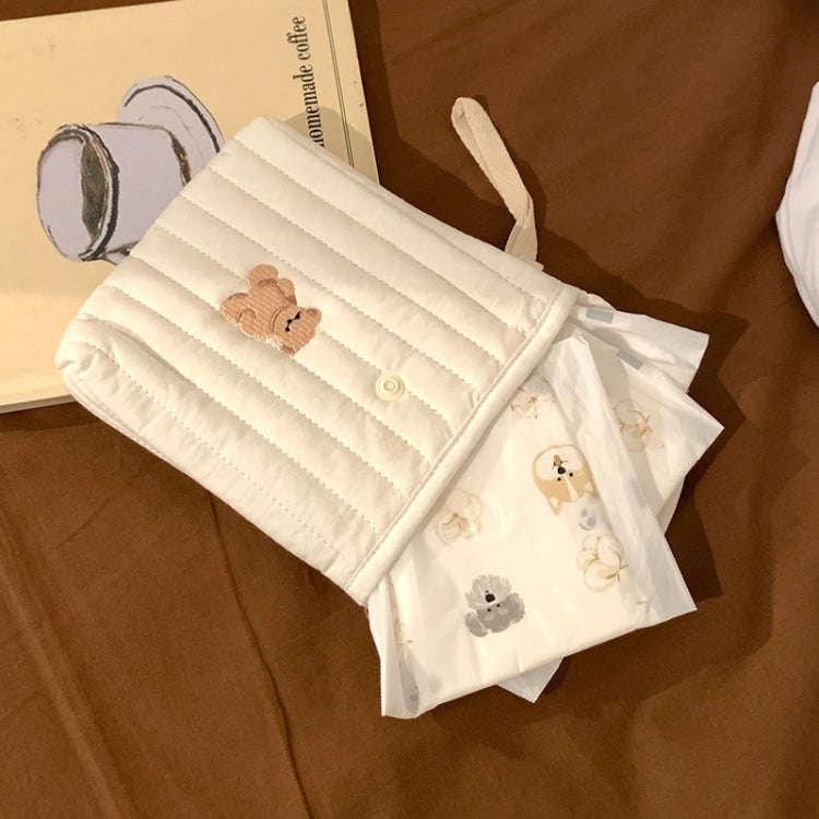 Embroidered Cartoon Cute Sanitary Napkin Mini Storage Bag, Color: Rabbit Tulip
