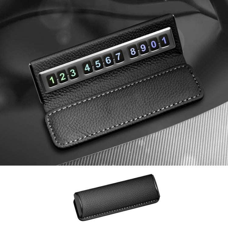 Car Front Windshield Temporary Parking Number Plate Interior Decoration(Black)