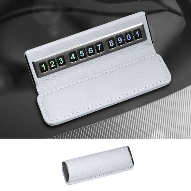 Car Front Windshield Temporary Parking Number Plate Interior Decoration(Grey)