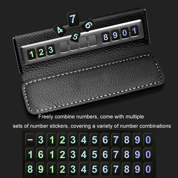Car Front Windshield Temporary Parking Number Plate Interior Decoration(Grey)