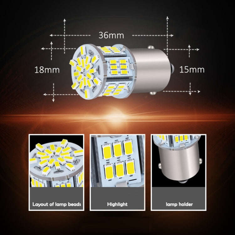 2pcs 1156-3014-5.4W LED Car Lights High Brightness Turn Signal Lights(White Light)