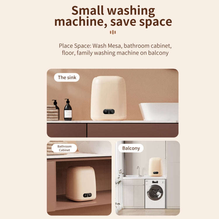Small Household Portable Underwear Washing Machine, Size: US Plug(Milk Yellow)