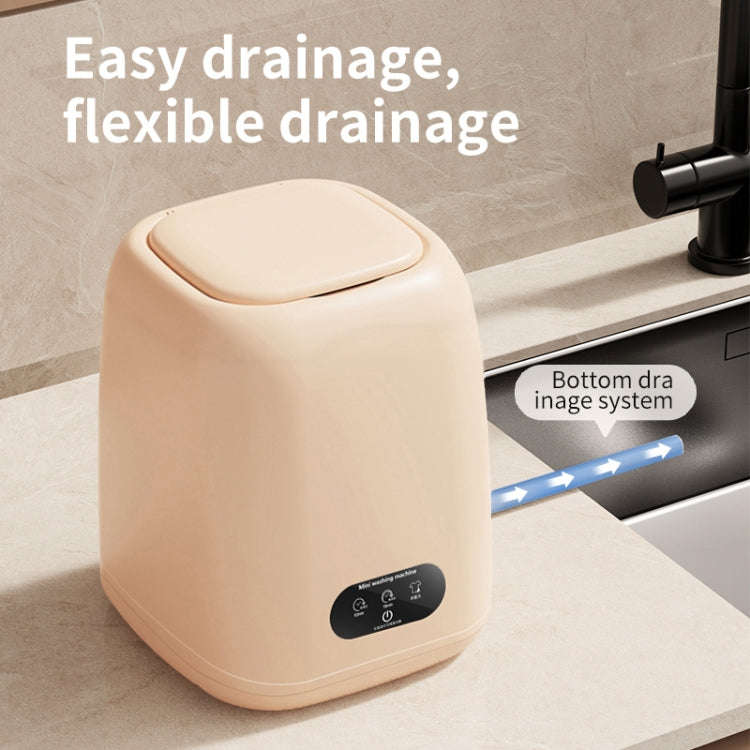 Small Household Portable Underwear Washing Machine, Size: US Plug(Milk Yellow)