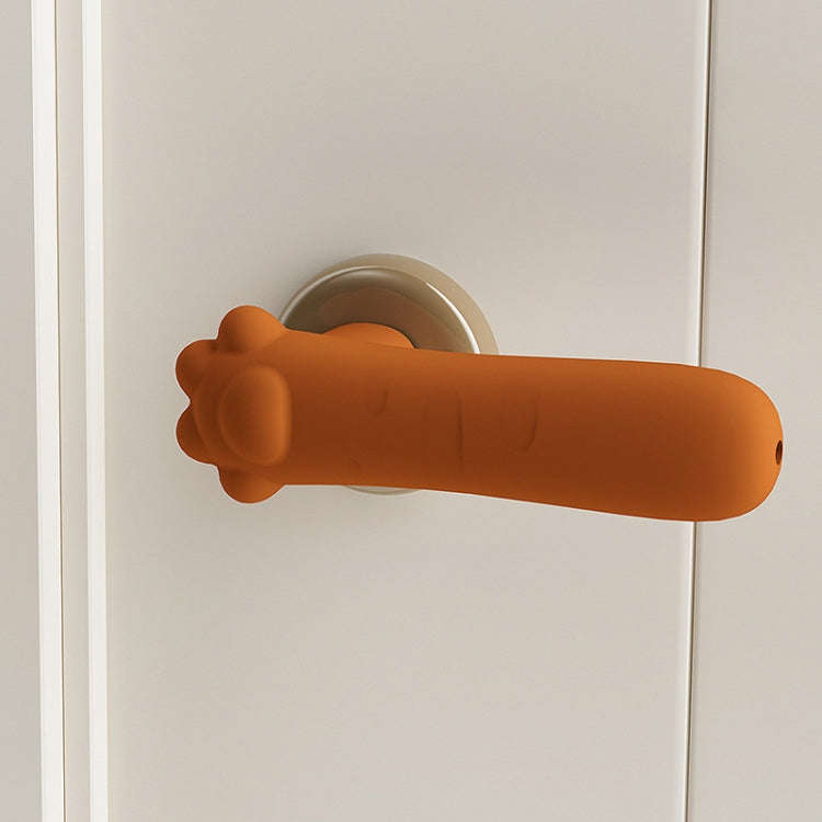 Silicone Door Handle Protector Children Anti-collision Door Pads, Spec: Cat Claw-Wood Color