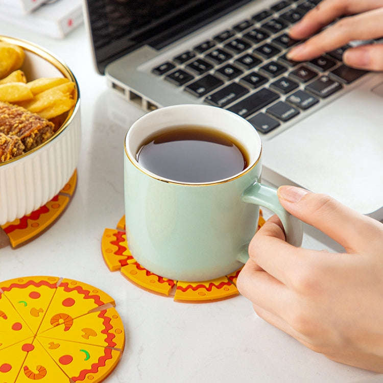 Silicone Insulated Table Placemat Pizza Shaped Bowl Mat PVC Coasters, Size: Small
