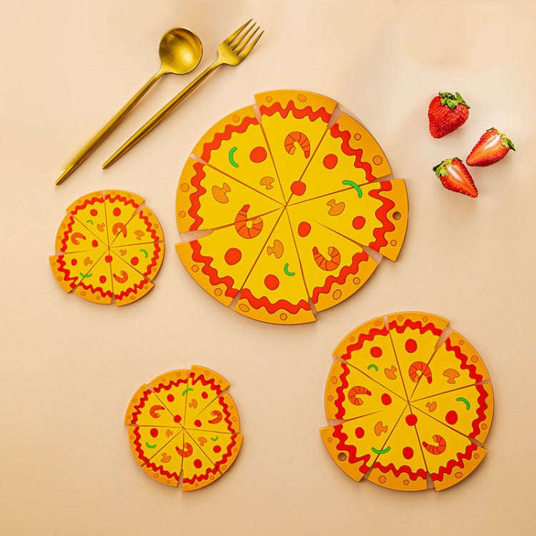 Silicone Insulated Table Placemat Pizza Shaped Bowl Mat PVC Coasters, Size: Medium