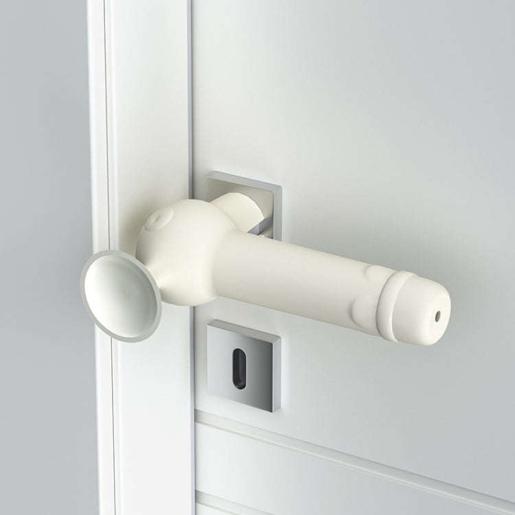 Suction Cup Silicone Door Handle Protective Cover Anti-collision Door Cushion(White)