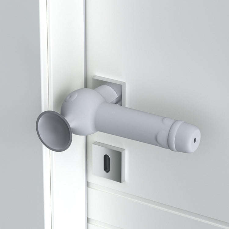 Suction Cup Silicone Door Handle Protective Cover Anti-collision Door Cushion(Gray)