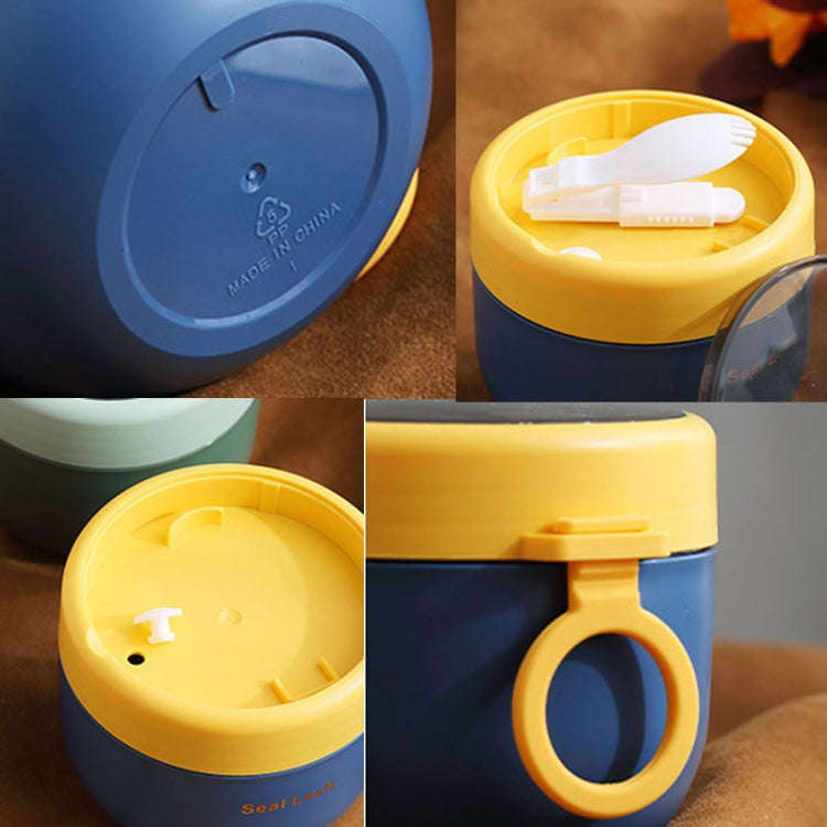 304 Stainless Steel Insulated Soup Bowl Oatmeal Breakfast Cup Portable Lunch Box, Color: 800ml White