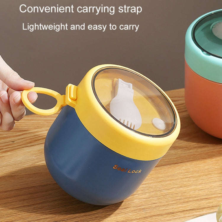 304 Stainless Steel Insulated Soup Bowl Oatmeal Breakfast Cup Portable Lunch Box, Color: 800ml White