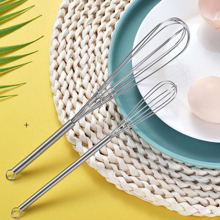 2pcs Household Manual Spring Beater Handheld Stainless Steel Mini Whisk, Size: 7 inch