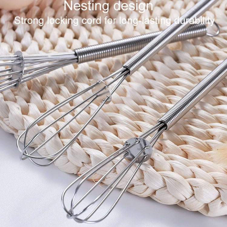 2pcs Household Manual Spring Beater Handheld Stainless Steel Mini Whisk, Size: 7 inch