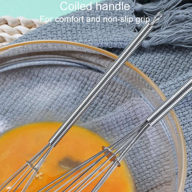 2pcs Household Manual Spring Beater Handheld Stainless Steel Mini Whisk, Size: 7 inch