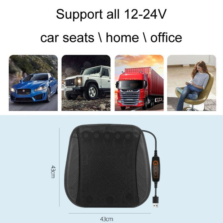 Car USB Summer Cool Ventilated Breathable Seat Cushion(Red 8 Sets Fan)