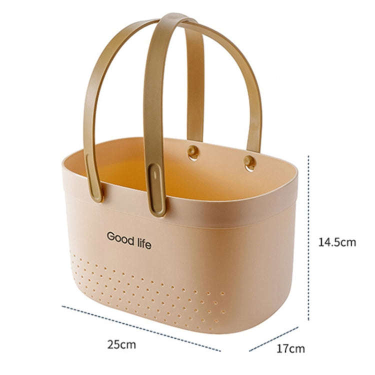 Silicone Portable Wash Basket Bathroom Storage Drainage Shower Shelf Basket(Grey)