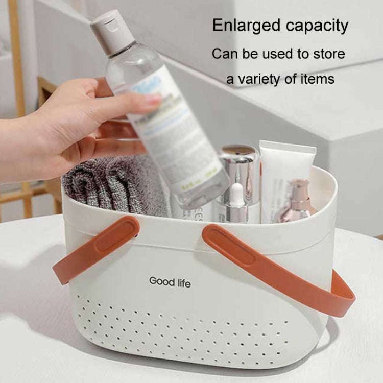 Silicone Portable Wash Basket Bathroom Storage Drainage Shower Shelf Basket(Grey)