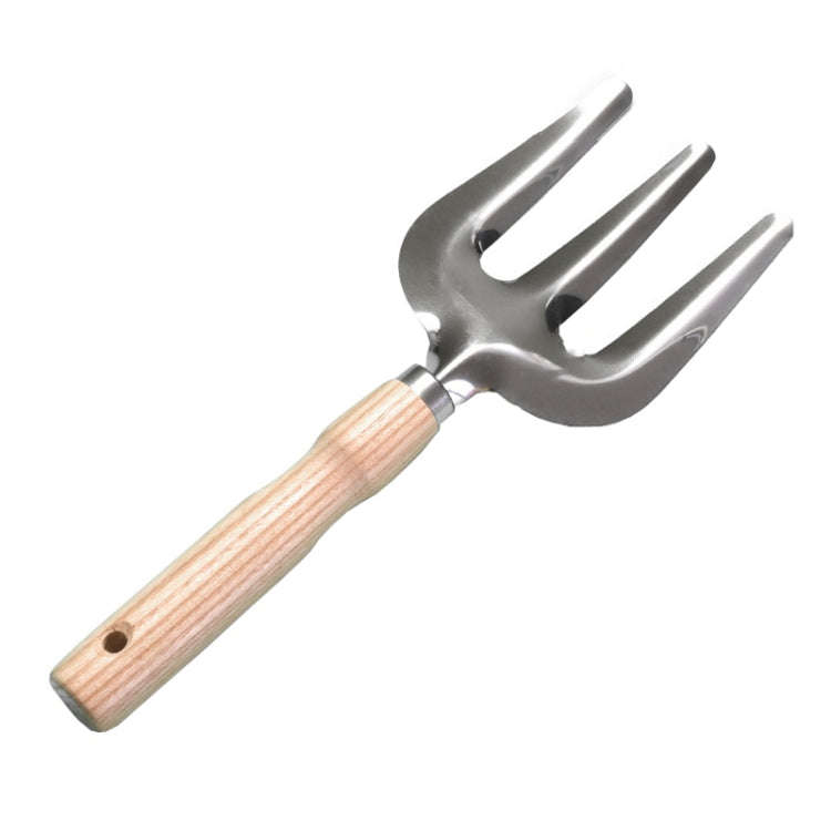 Garden Planting Shoveling Tools Thickened Wooden Handle Gardening Kit, Model: Triple Fork