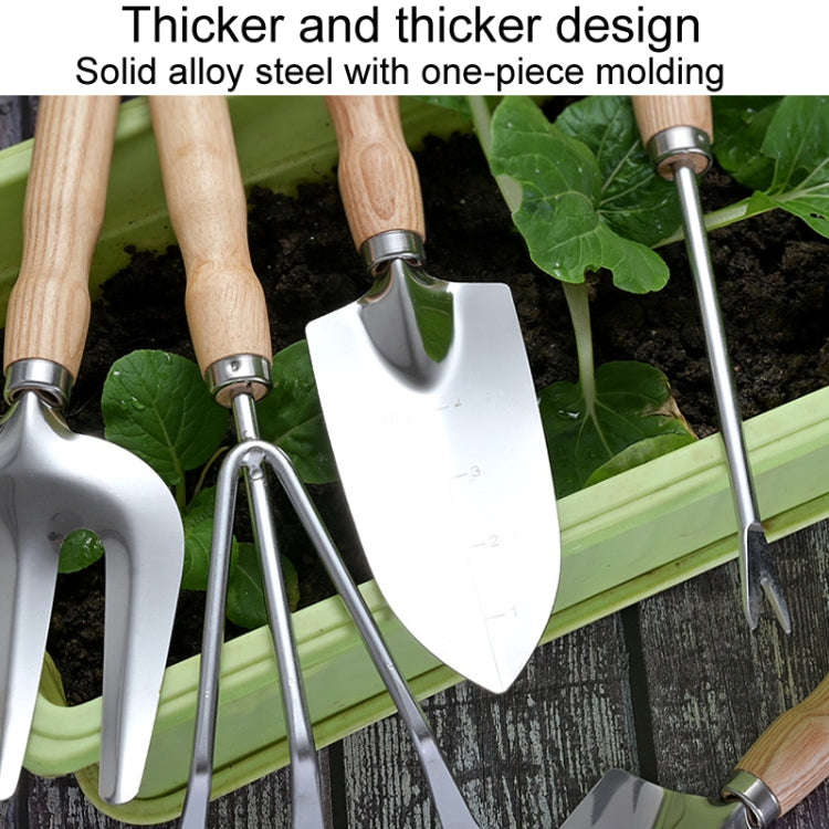 Garden Planting Shoveling Tools Thickened Wooden Handle Gardening Kit, Model: Wire Rake