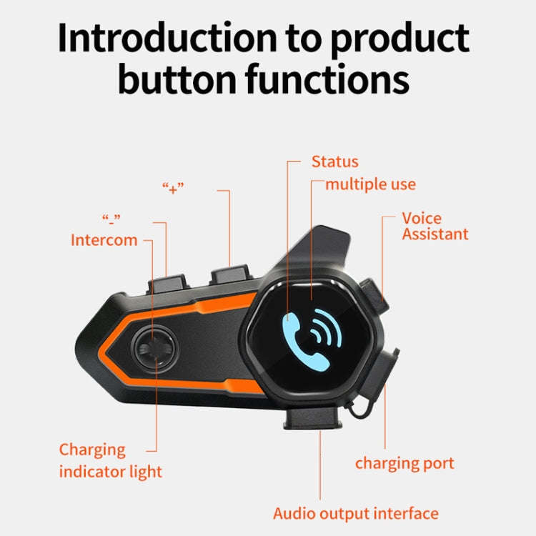 Motorcycle Noise Reduction Waterproof Helmet Cycling Bluetooth Headphones