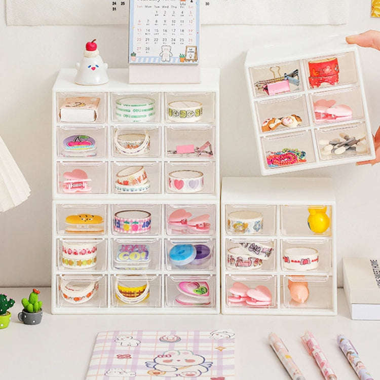 Transparent Desktop Small Objects Compartment Drawer Organizer Hair Accessories Storage Case, Col...