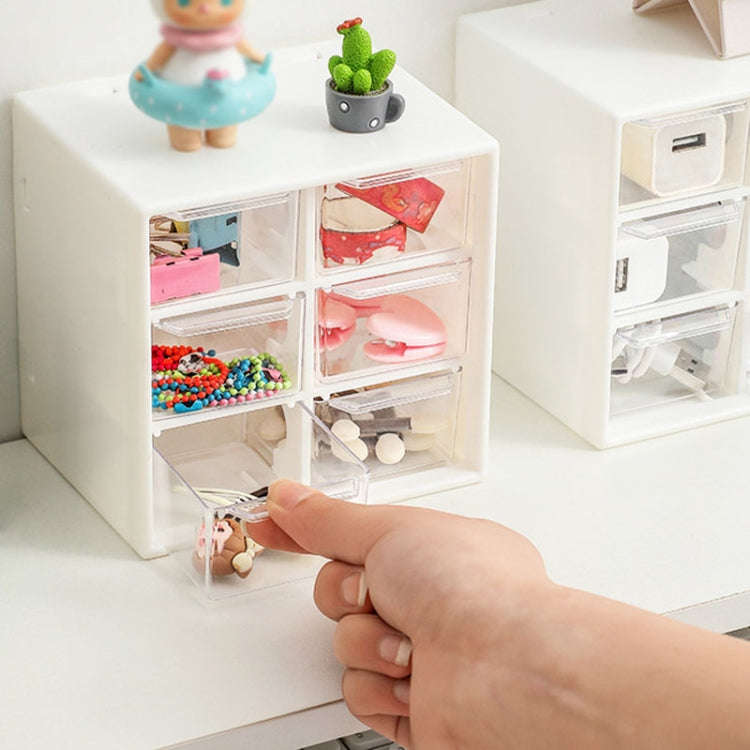 Transparent Desktop Small Objects Compartment Drawer Organizer Hair Accessories Storage Case, Col...