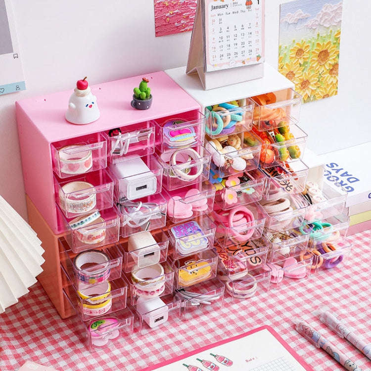 Transparent Desktop Small Objects Compartment Drawer Organizer Hair Accessories Storage Case, Col...