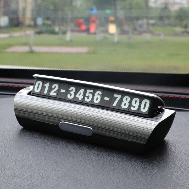Hidden Luminous Temporary Parking Sign With Car Number, Color: Silver