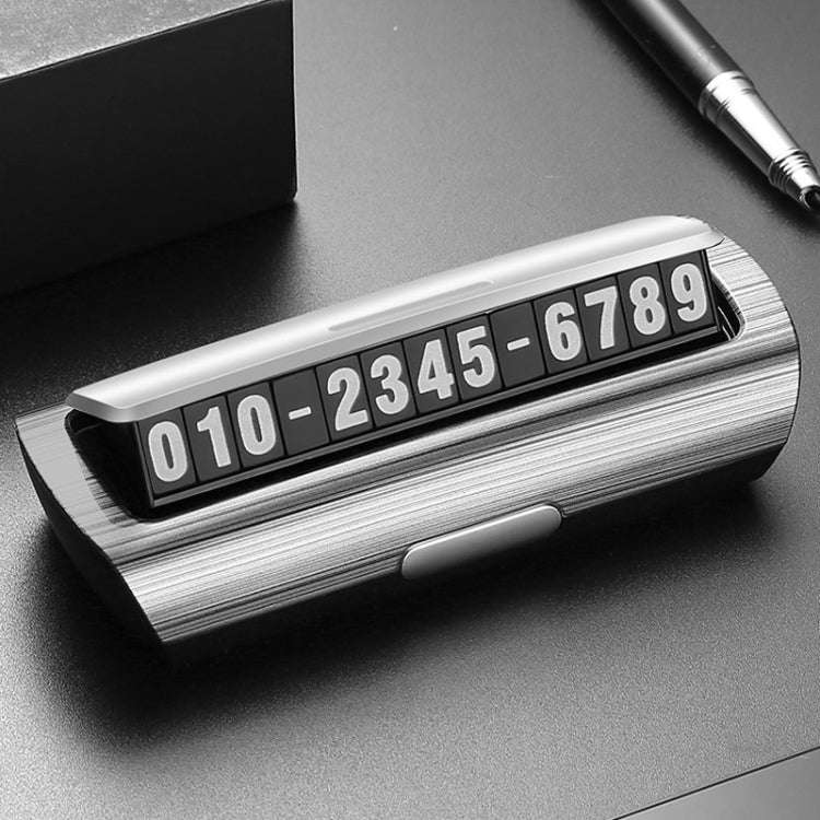 Hidden Luminous Temporary Parking Sign With Car Number, Color: Silver