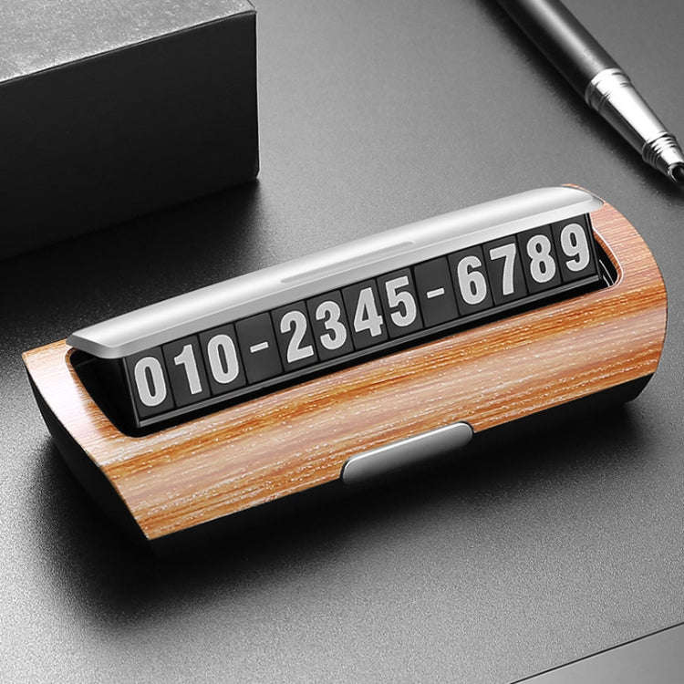Hidden Luminous Temporary Parking Sign With Car Number, Color: Imitation Wood Grain