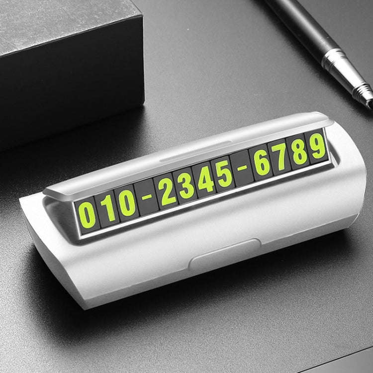 Hidden Luminous Temporary Parking Sign With Car Number, Color: Pure White